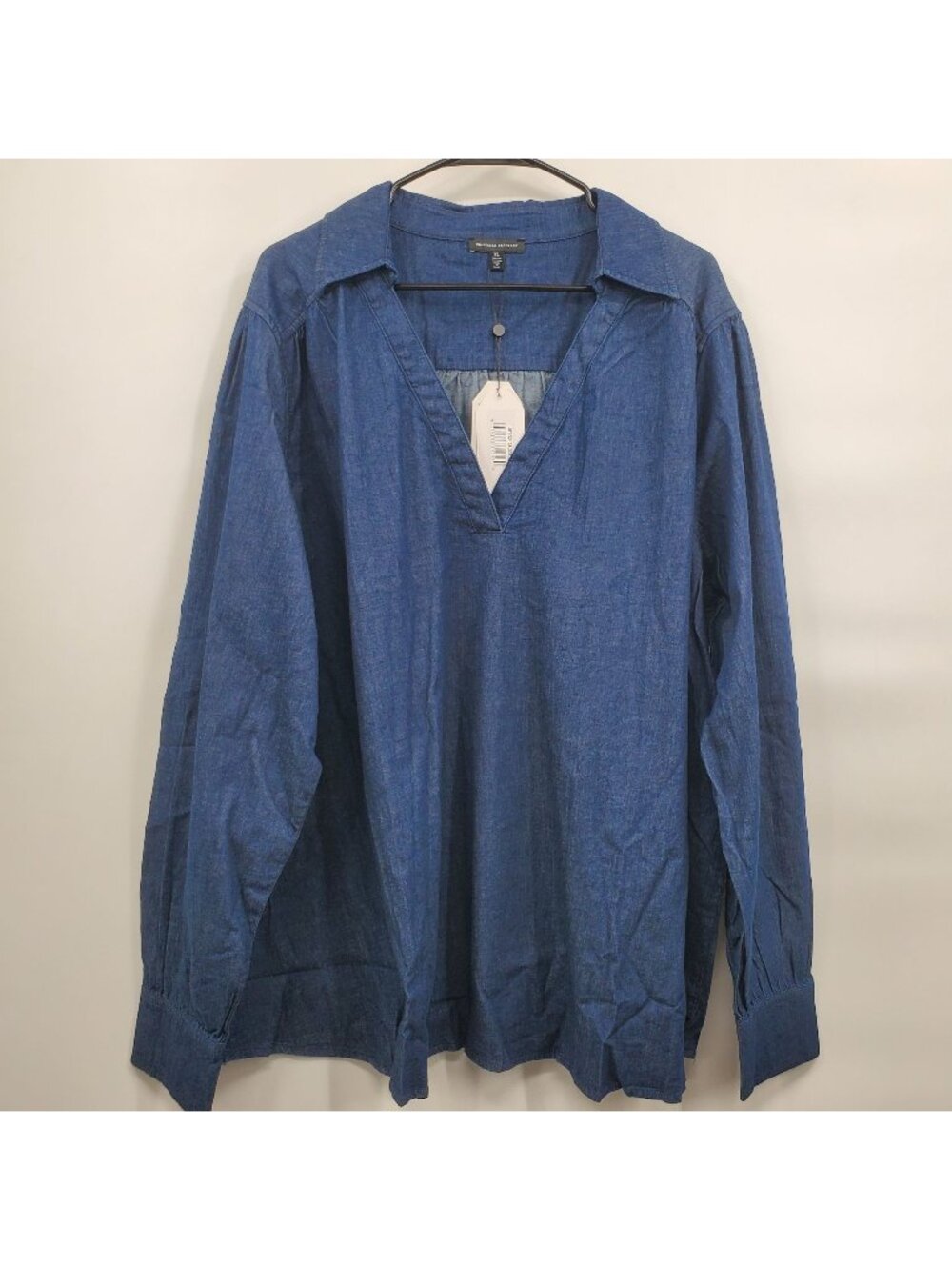 Universal Standard Maisie Cotton Chambray Blouse Top Women Size XL NWT Indigo